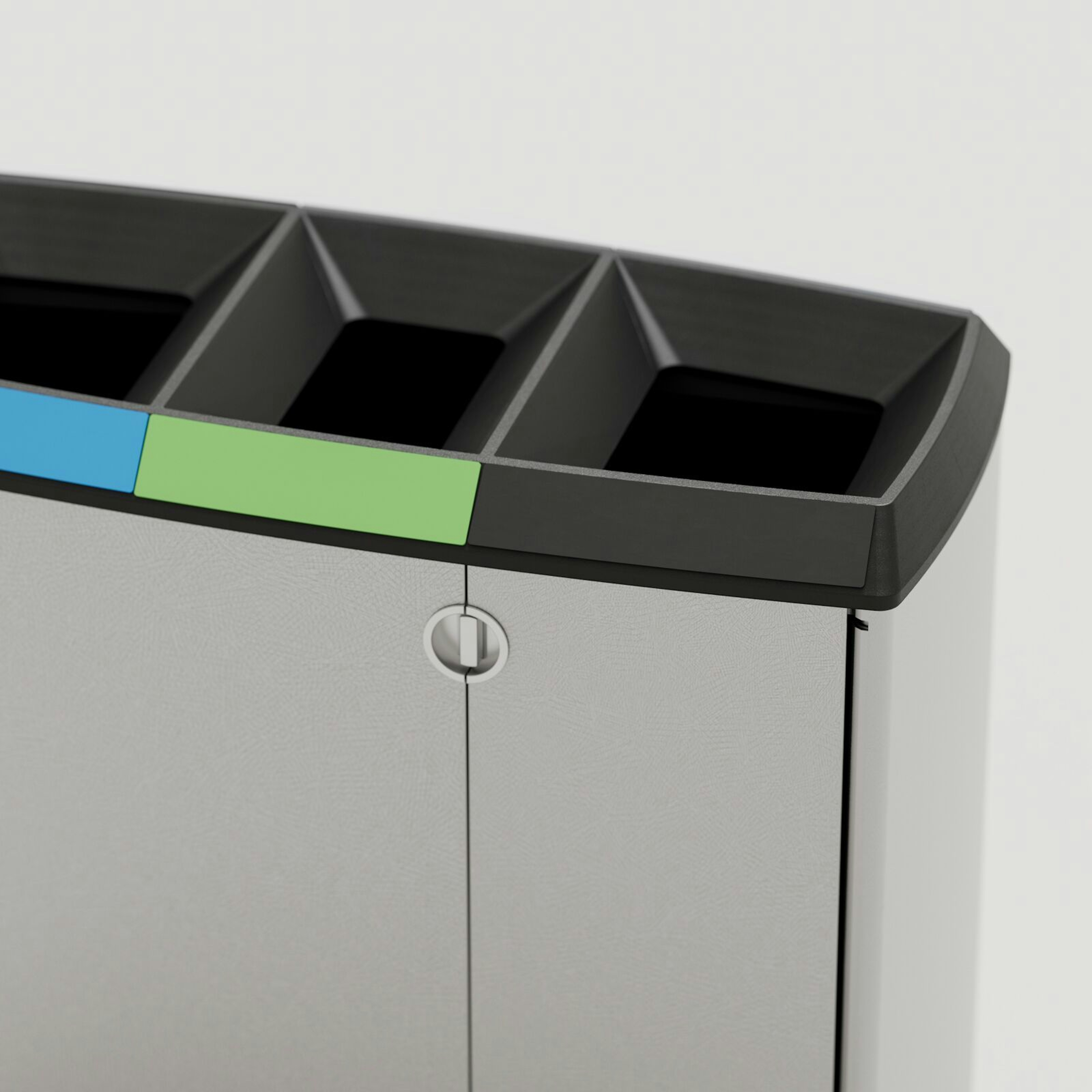 Transit Litter & Recycling Receptacle: SST Diamond Finish