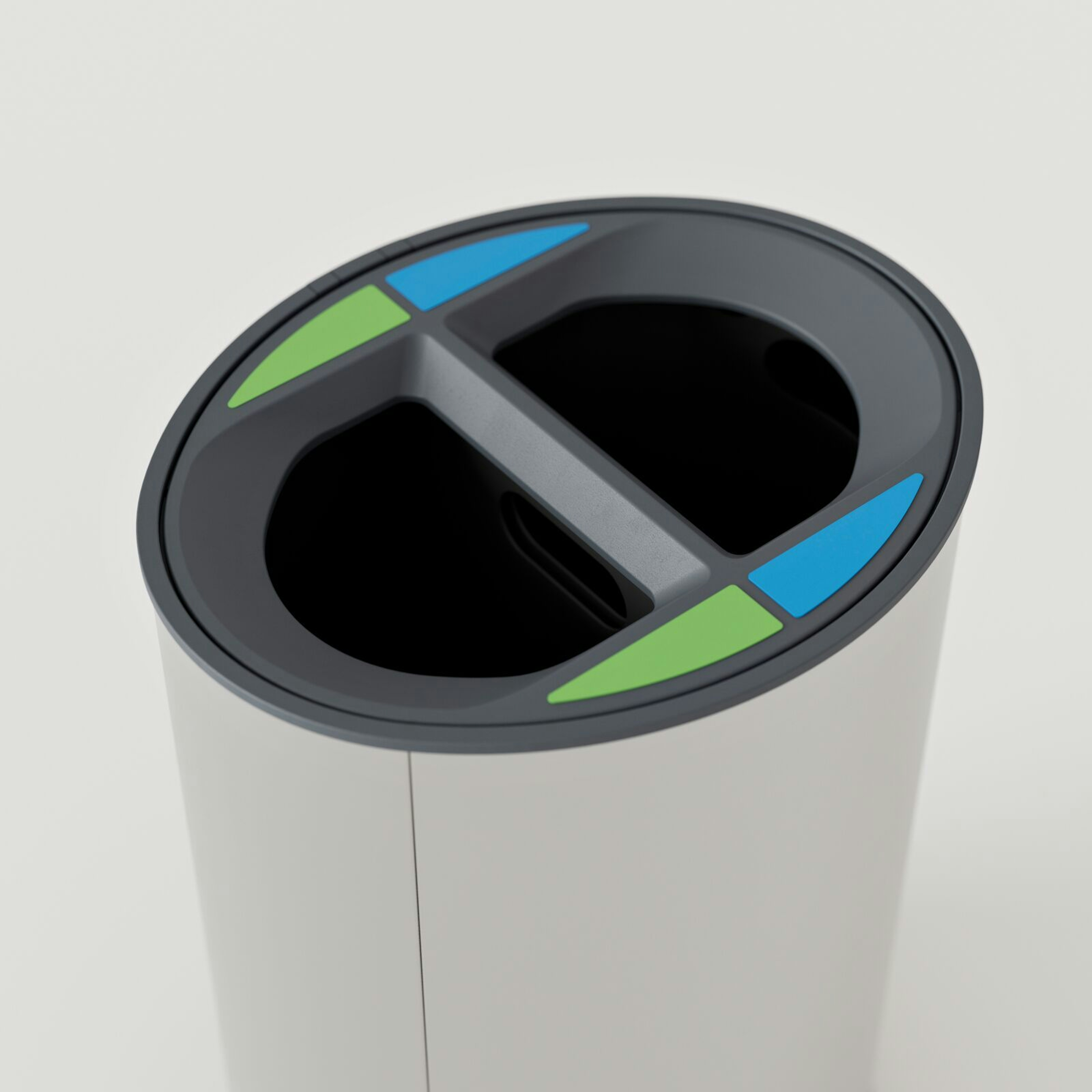Orbit Litter & Recycling Receptacle: Ink Blue Texture