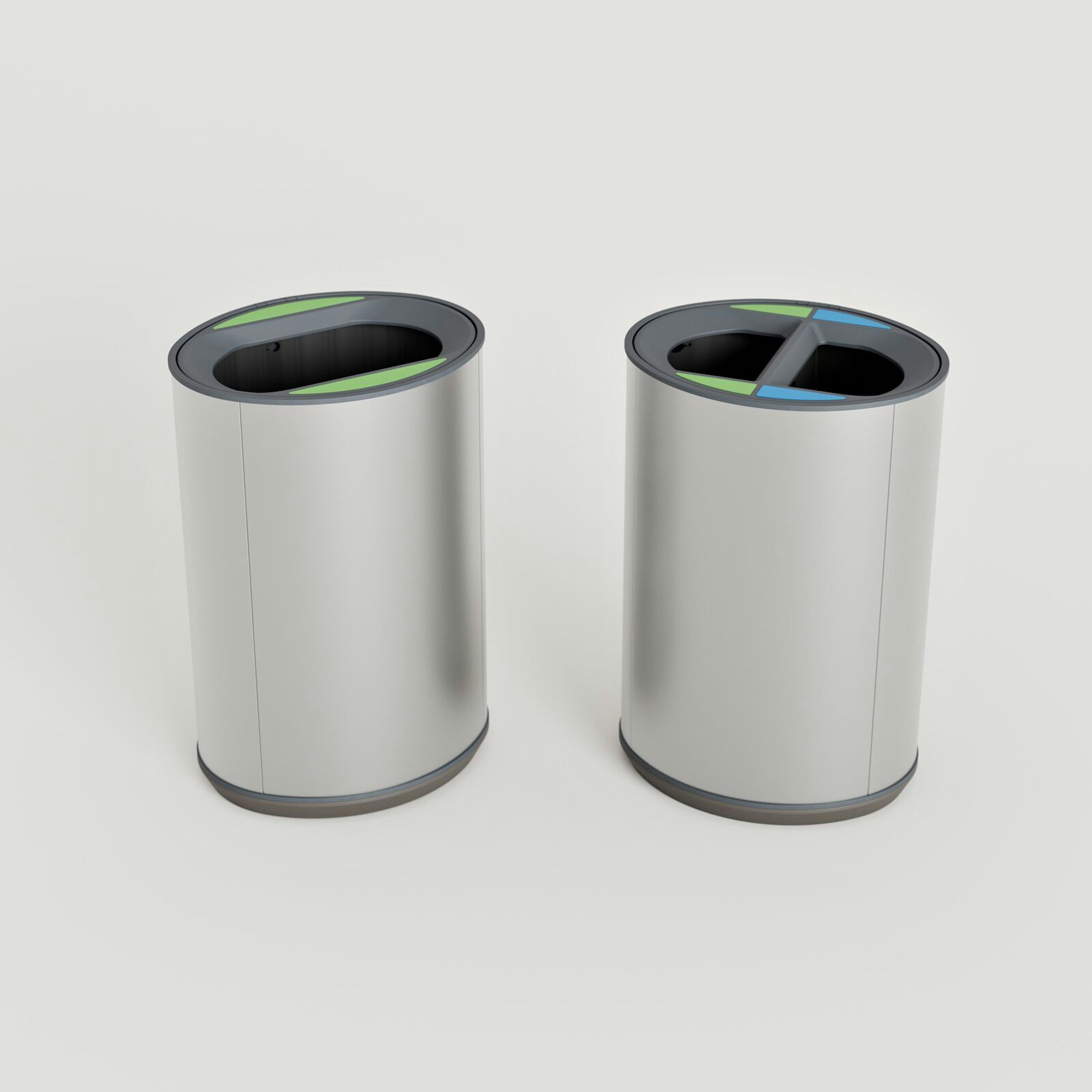 Orbit Litter & Recycling Receptacle: Ink Blue Texture