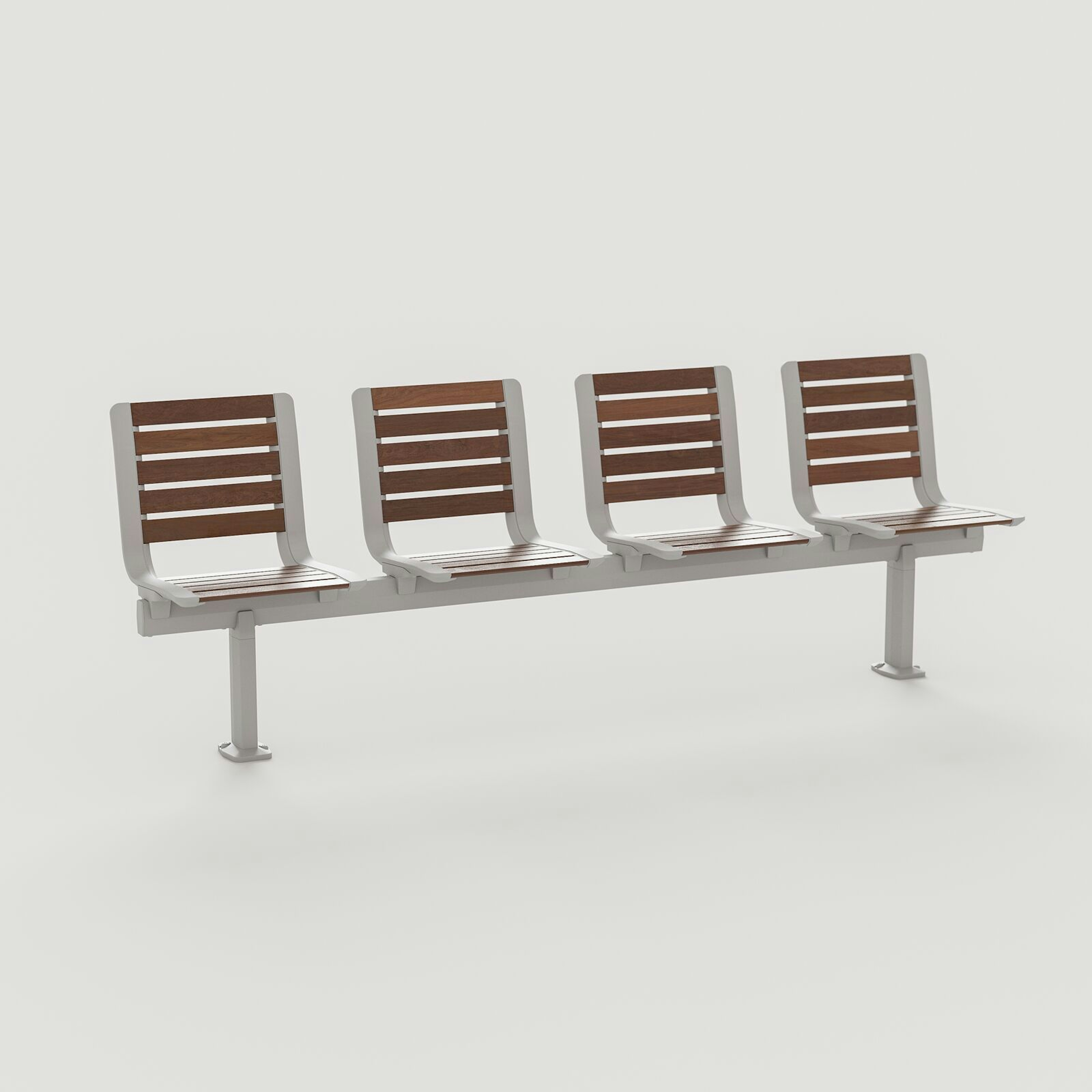 Tangent Rail Seating: Aluminum Texture + FSC® Cumaru